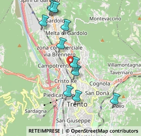 Mappa Via del Brennero, 38100 Trento TN, Italia (2.04909)