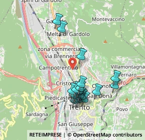 Mappa Via del Brennero, 38100 Trento TN, Italia (1.747)