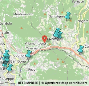 Mappa Via per casèl vèdro, 38121 Villamontagna TN, Italia (2.96462)
