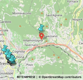 Mappa Via per casèl vèdro, 38121 Villamontagna TN, Italia (3.566)