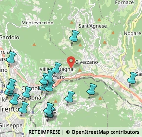 Mappa Via per casèl vèdro, 38121 Villamontagna TN, Italia (2.742)