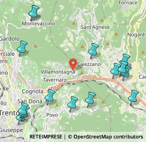 Mappa Via per casèl vèdro, 38121 Villamontagna TN, Italia (2.81733)