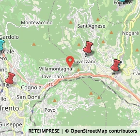 Mappa Via per casèl vèdro, 38121 Villamontagna TN, Italia (3.36273)
