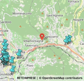Mappa Via per casèl vèdro, 38121 Villamontagna TN, Italia (3.761)