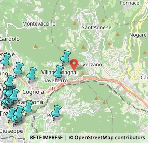 Mappa Via per casèl vèdro, 38121 Villamontagna TN, Italia (3.418)