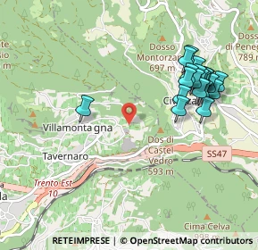 Mappa Via per casèl vèdro, 38121 Villamontagna TN, Italia (1.038)