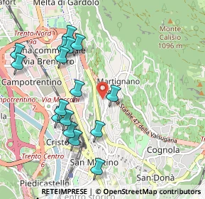Mappa Via del Capitel, 38121 Martignano TN, Italia (1.05875)