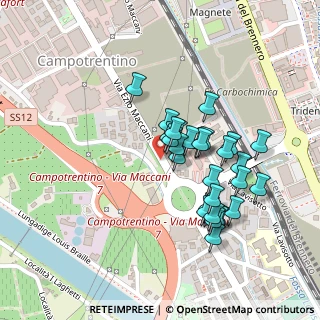 Mappa Via Ezio Maccani, 38100 Trento TN, Italia (0.19333)
