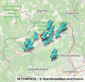 Mappa 32035 Santa Giustina BL, Italia (10.0385)