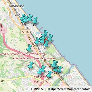 Mappa Via Tordino, 64028 Silvi TE, Italia (1.071)