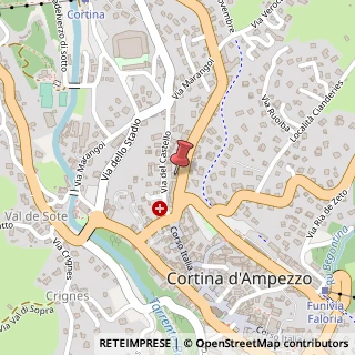Mappa Via del Castello, 2, 32043 Cortina d'Ampezzo, Belluno (Veneto)