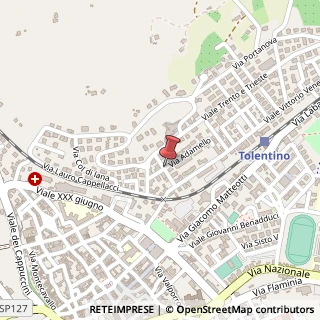 Mappa Via montegrappa 1, 62029 Tolentino, Macerata (Marche)