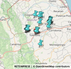 Mappa Via delle Fornaci, 62029 Tolentino MC, Italia (10.451)