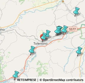 Mappa Via Francesco Ferranti, 62029 Tolentino MC, Italia (4.59636)