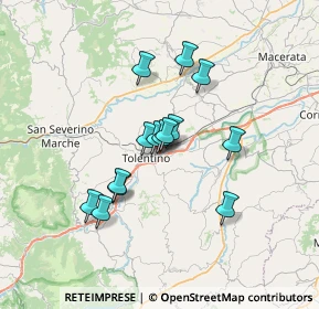 Mappa Via Willy Weber, 62029 Tolentino MC, Italia (5.48714)