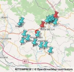 Mappa Via le Poste, 03025 Monte San Giovanni Campano FR, Italia (7.02947)