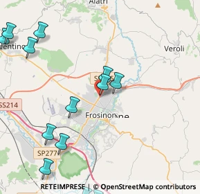Mappa SS  214 PER, 03100 Frosinone FR, Italia (6.14067)