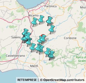 Mappa SS624, 91020 Poggioreale TP, Italia (12.8535)