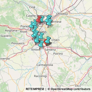 Mappa Via Antonio Chiribiri, 10028 Trofarello TO, Italia (10.87563)