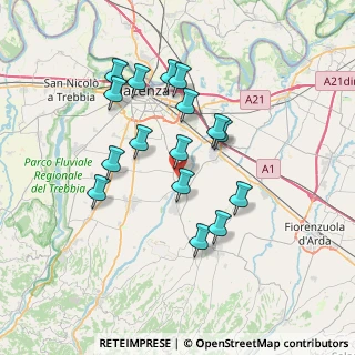 Mappa Via Cristoforo Colombo, 29027 Podenzano PC, Italia (6.52563)