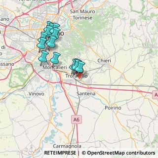 Mappa Via San Giovanni Bosco, 10028 Trofarello TO, Italia (7.58)