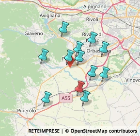 Mappa Regione Valle Dusana, 10045 Piossasco TO, Italia (5.99917)