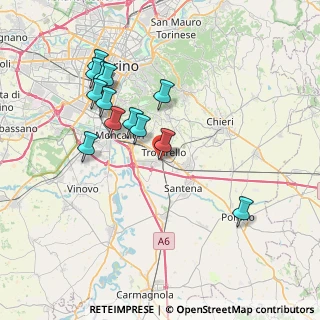 Mappa Via Cuneo, 10028 Trofarello TO, Italia (7.39769)