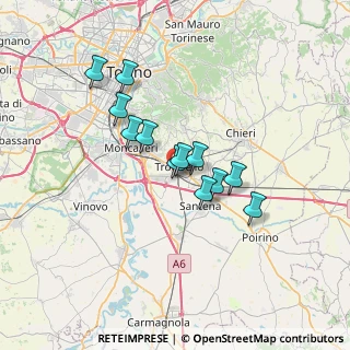 Mappa Via Cuneo, 10028 Trofarello TO, Italia (5.34583)