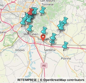 Mappa Via Cuneo, 10028 Trofarello TO, Italia (7.826)