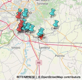 Mappa Via Sabbioni, 10028 Trofarello TO, Italia (7.77632)