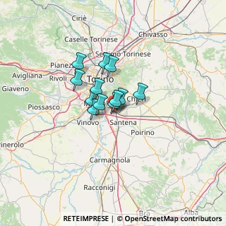 Mappa Via la Pira, 10028 Trofarello TO, Italia (7.4725)