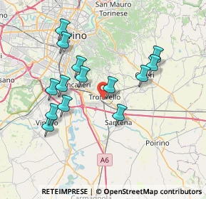 Mappa 10028 Trofarello TO, Italia (7.05857)