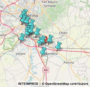 Mappa 10028 Trofarello TO, Italia (6.68667)