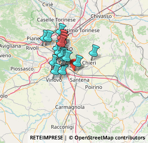 Mappa 10028 Trofarello TO, Italia (9.44333)