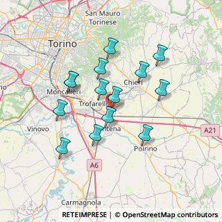 Mappa Via Società Operaia, 10020 Cambiano TO, Italia (6.45286)