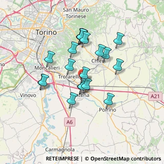 Mappa Via Società Operaia, 10020 Cambiano TO, Italia (6.224)