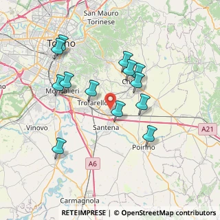 Mappa Via Lorenzo Martini, 10020 Cambiano TO, Italia (7.03385)