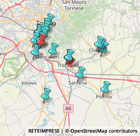 Mappa Via Alcide de Gasperi, 10028 Trofarello TO, Italia (7.5595)