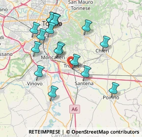 Mappa Via della Croce Rossa, 10028 Trofarello TO, Italia (7.75941)