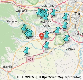 Mappa Regione Duis, 10045 Piossasco TO, Italia (7.07778)