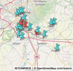 Mappa Via Evangelista Torricelli, 10028 Trofarello TO, Italia (7.63444)