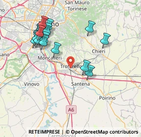 Mappa Via Evangelista Torricelli, 10028 Trofarello TO, Italia (8.353)