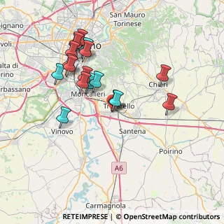 Mappa Via Enrico Mattei, 10028 Trofarello TO, Italia (7.42611)