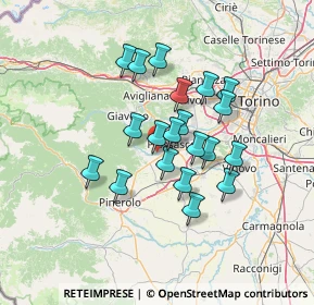 Mappa Via Alpi Cozie, 10045 Piossasco TO, Italia (10.9485)
