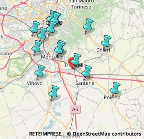 Mappa Via Lombardi, 10028 Trofarello TO, Italia (7.89412)