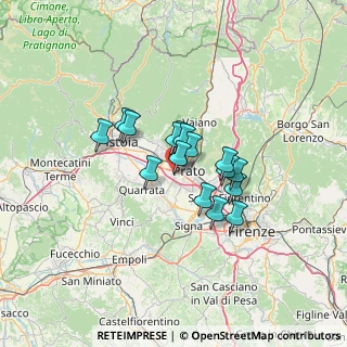 Mappa Via Rinaldo Frank Burattin, 59100 Prato PO, Italia (9.16188)
