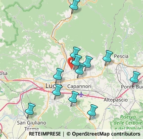 Mappa Via di Molina, 55013 Capannori LU, Italia (7.40833)