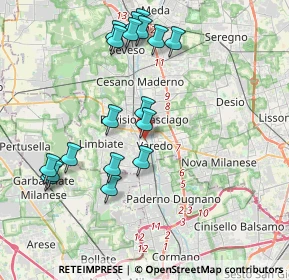 Mappa Via Arrigo Boito, 20813 Bovisio-Masciago MB, Italia (4.09111)