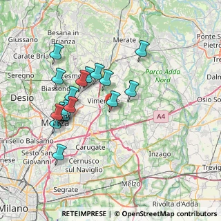 Mappa Via Gaetano Donizetti, 20875 Burago di Molgora MB, Italia (7.11556)