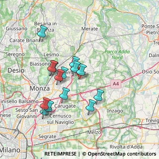 Mappa Via Gaetano Donizetti, 20875 Burago di Molgora MB, Italia (6.57357)